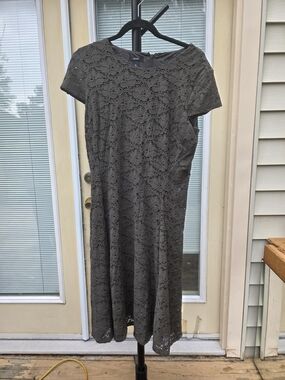 Alfani Olive Green Lace Midi Dress